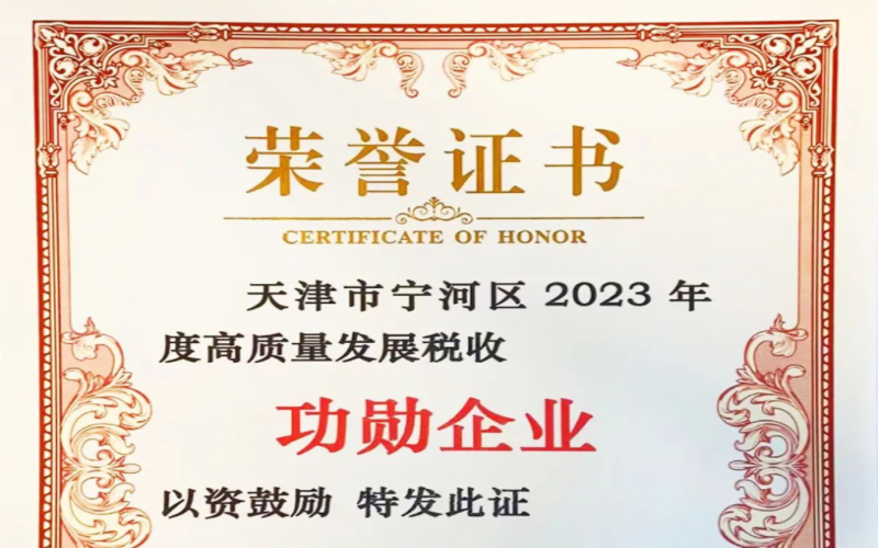 喜訊！榮程智運榮獲天津市寧河區(qū)2023年度高質(zhì)量發(fā)展稅收功勛企業(yè)獎