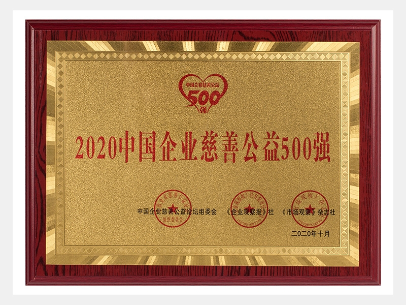 2020中國企業(yè)慈善公益500強(qiáng)-獎(jiǎng)牌